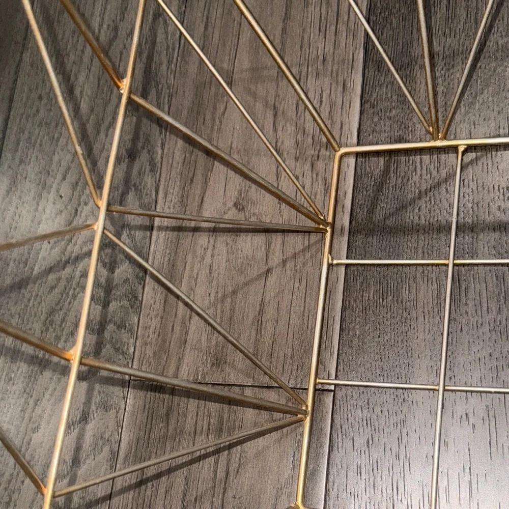 Gold and silver rustic like Wire Storage Basket